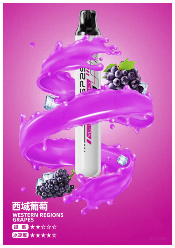 SP2S思博瑞電子煙 拋棄式一次性免充電款5000口【西域葡萄】