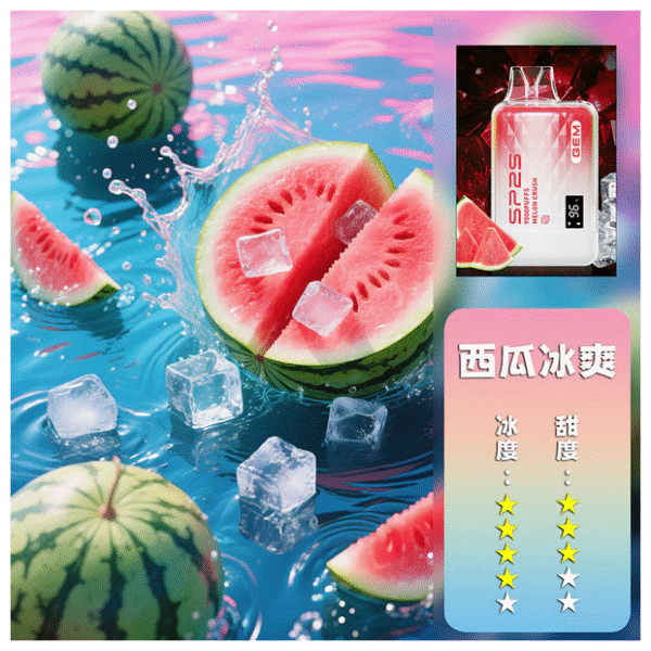 SP2S思博瑞電子煙一次性拋棄式GEM9000口【西瓜冰爽】