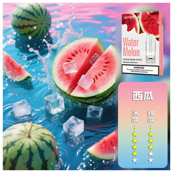 SP2S思博瑞電子菸一代通用煙彈 透明替換彈3入裝【西瓜】
